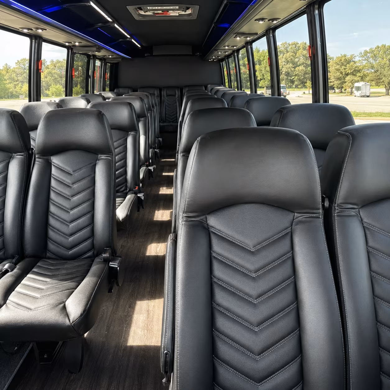 denton 35 passenger minibus inside