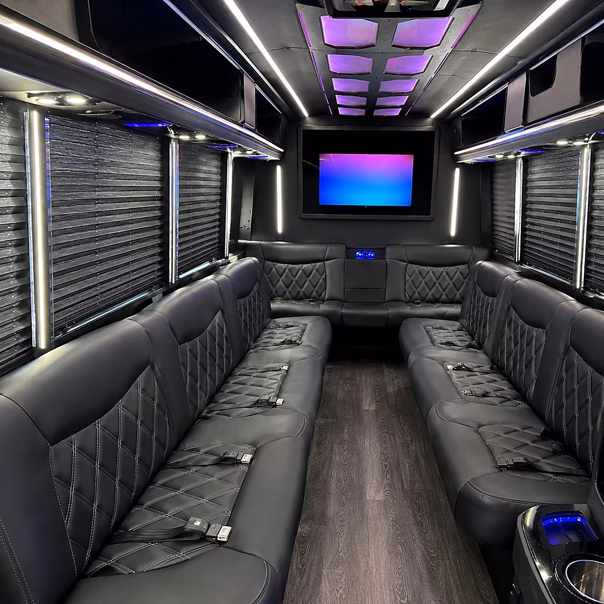 denton party bus rental interior