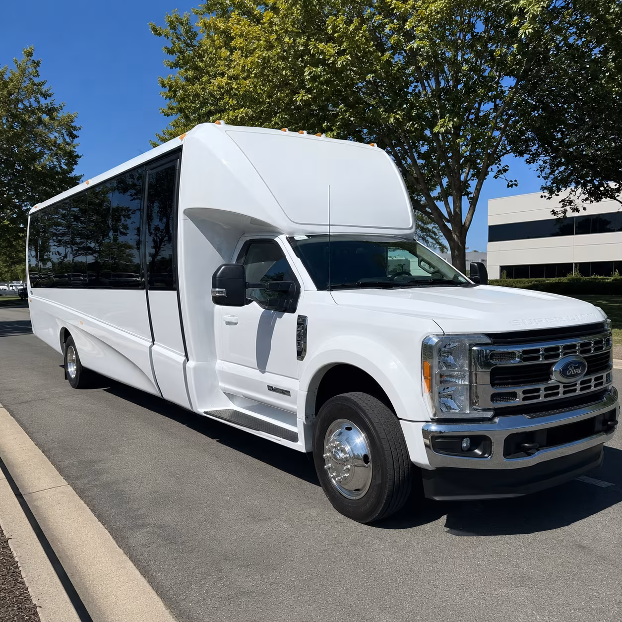employee shuttle buses for denton companies and campus employers