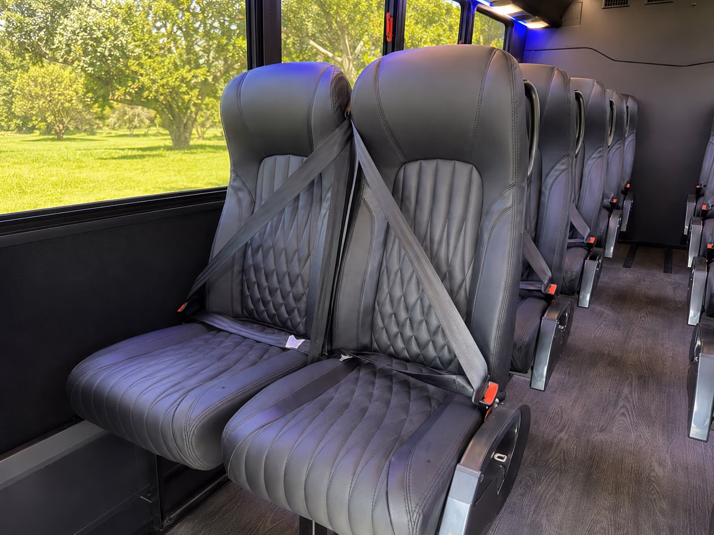 shuttle buses for denton wedding guests between hotels and venues